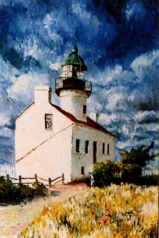 The Lighthouse — original oil painting on canvas by Carol D'Arcy. 100×75cm. © Carol D'Arcy.